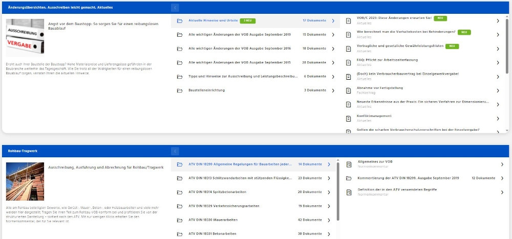 VOB/C Praxiskommentar - Modulübersicht